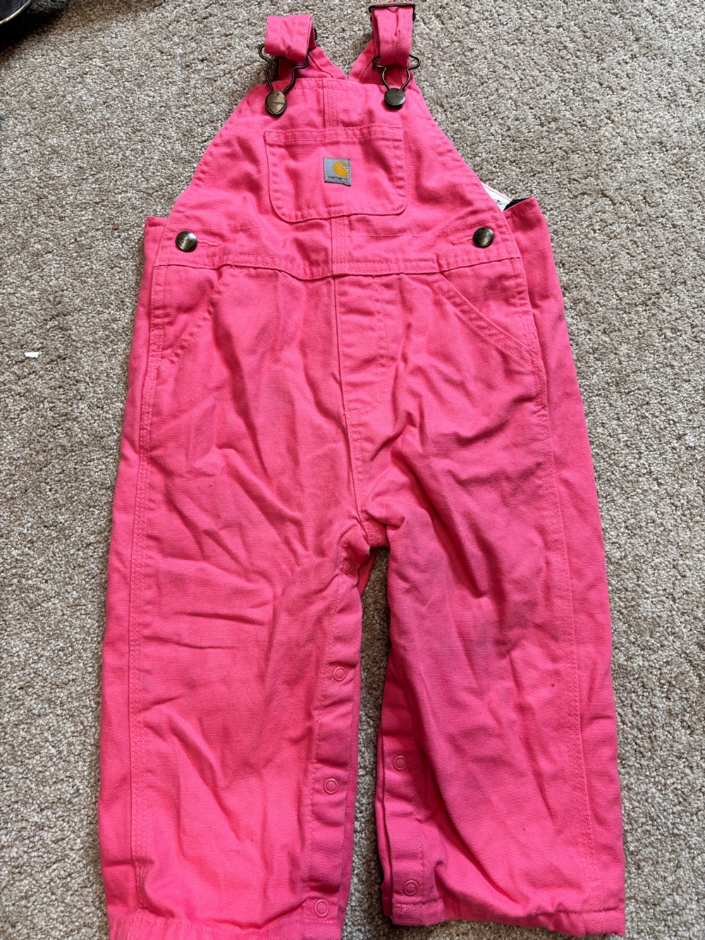 Babygirls Carhartt Fleece Lined Overall Bibs